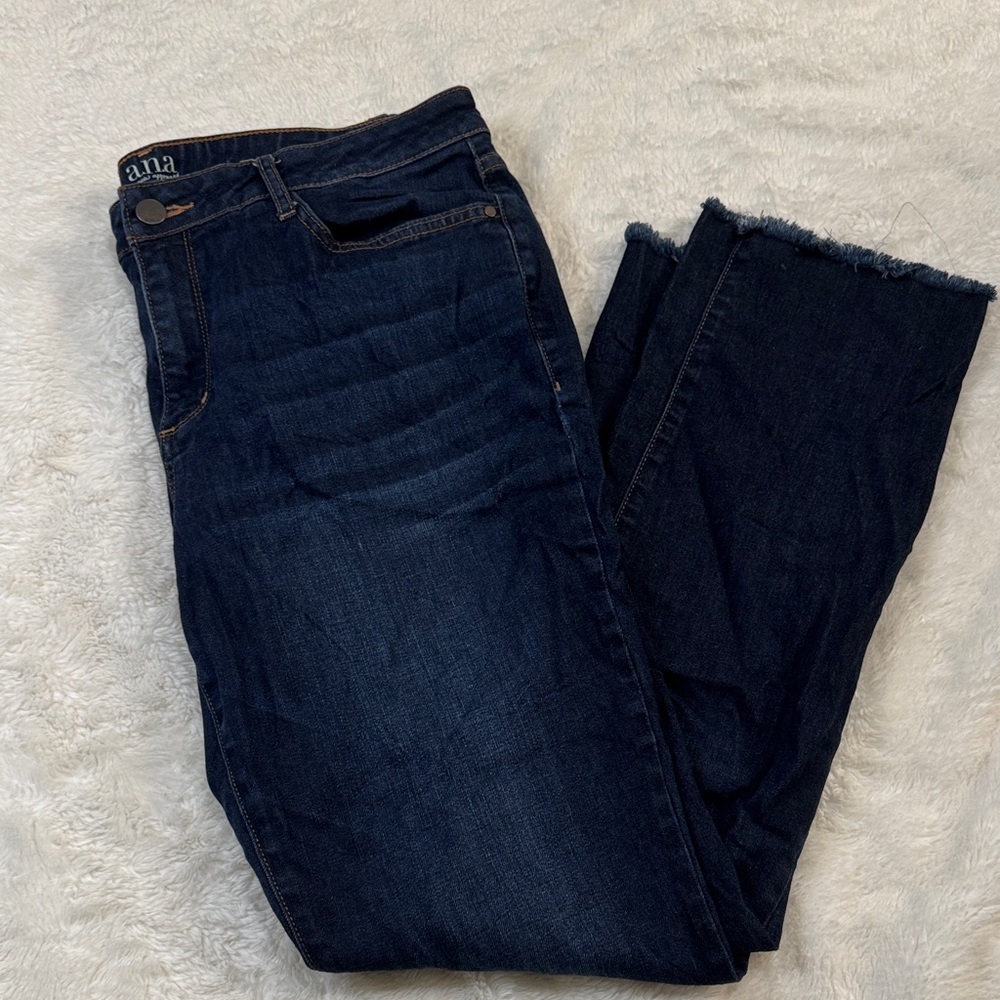 Dark‎ Blue Denim Straight Jeans